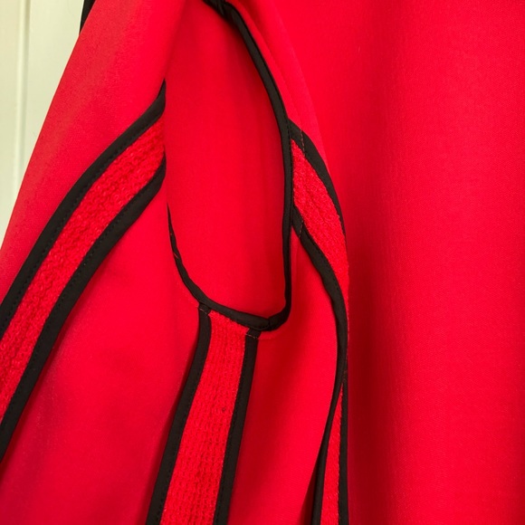 EUC Emerson Rose Ruffle Sleeve Long Jacket red Xmas Christmas holidays long coat - Picture 10 of 15